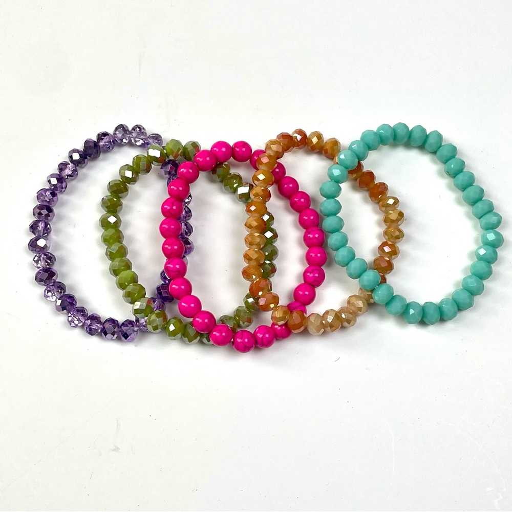 Crazy Train Set of 5 Stretch Beaded Bracelets